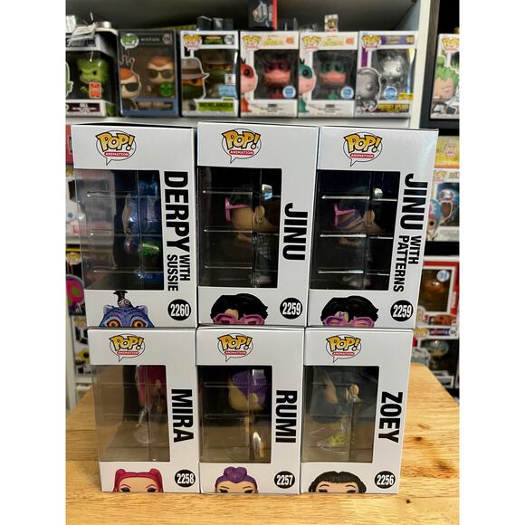 COMPLETE SET 6 K-Pop Demon Hunters Funko Pops Huntr/X CHASE Jinu Zoey Mira Rumi - Picture 3 of 6